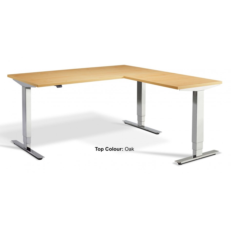 Cromo Corner Triple Motor Chrome Height Adjustable Desk